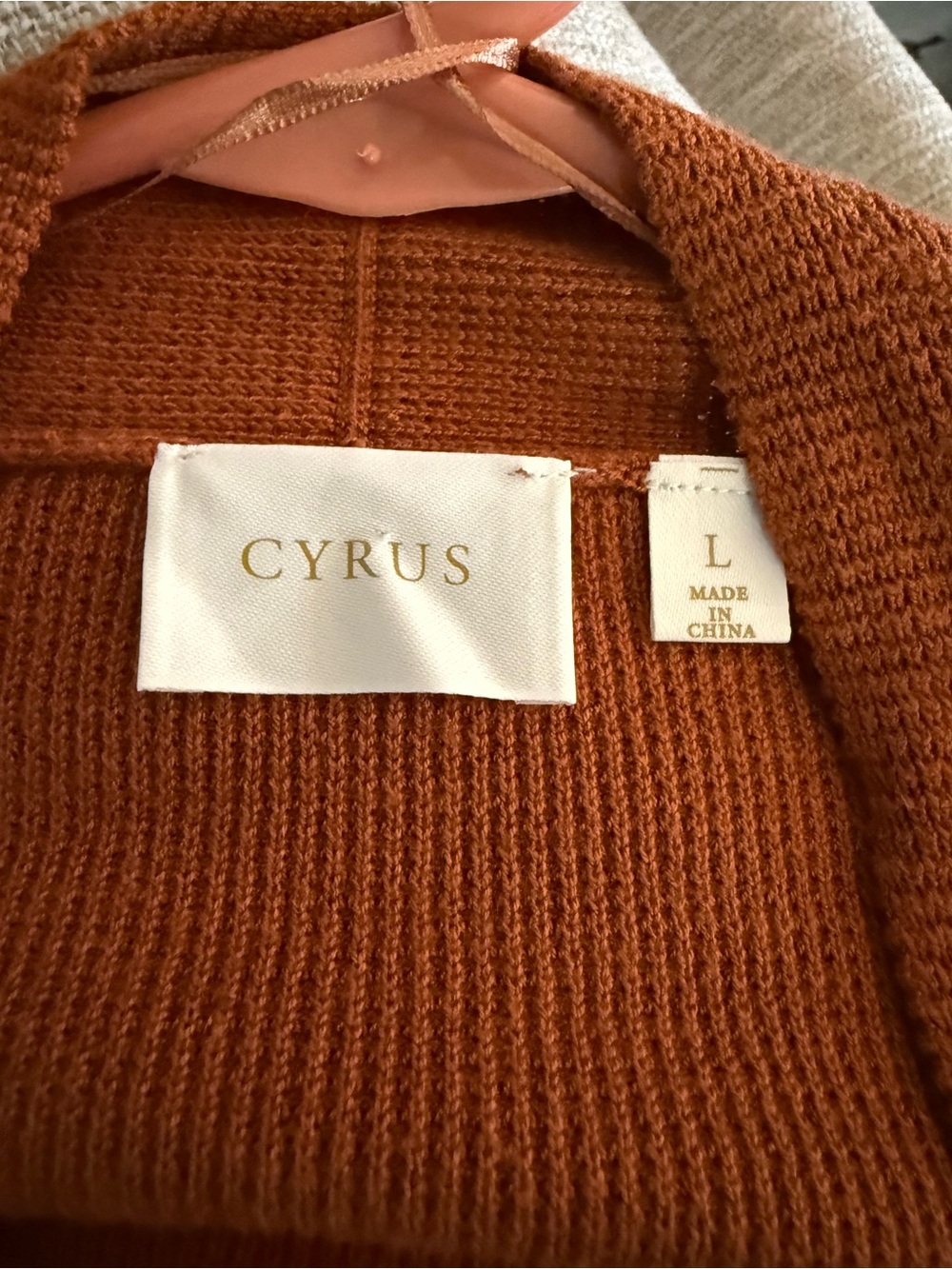 Cyrus Open-Front Cardigan in Rust - Picture 3 of 5